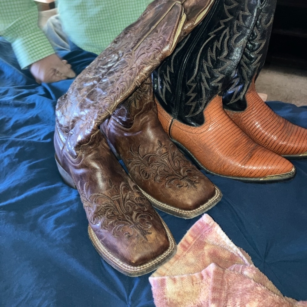 Brown and Orange Western Cowboy Boots